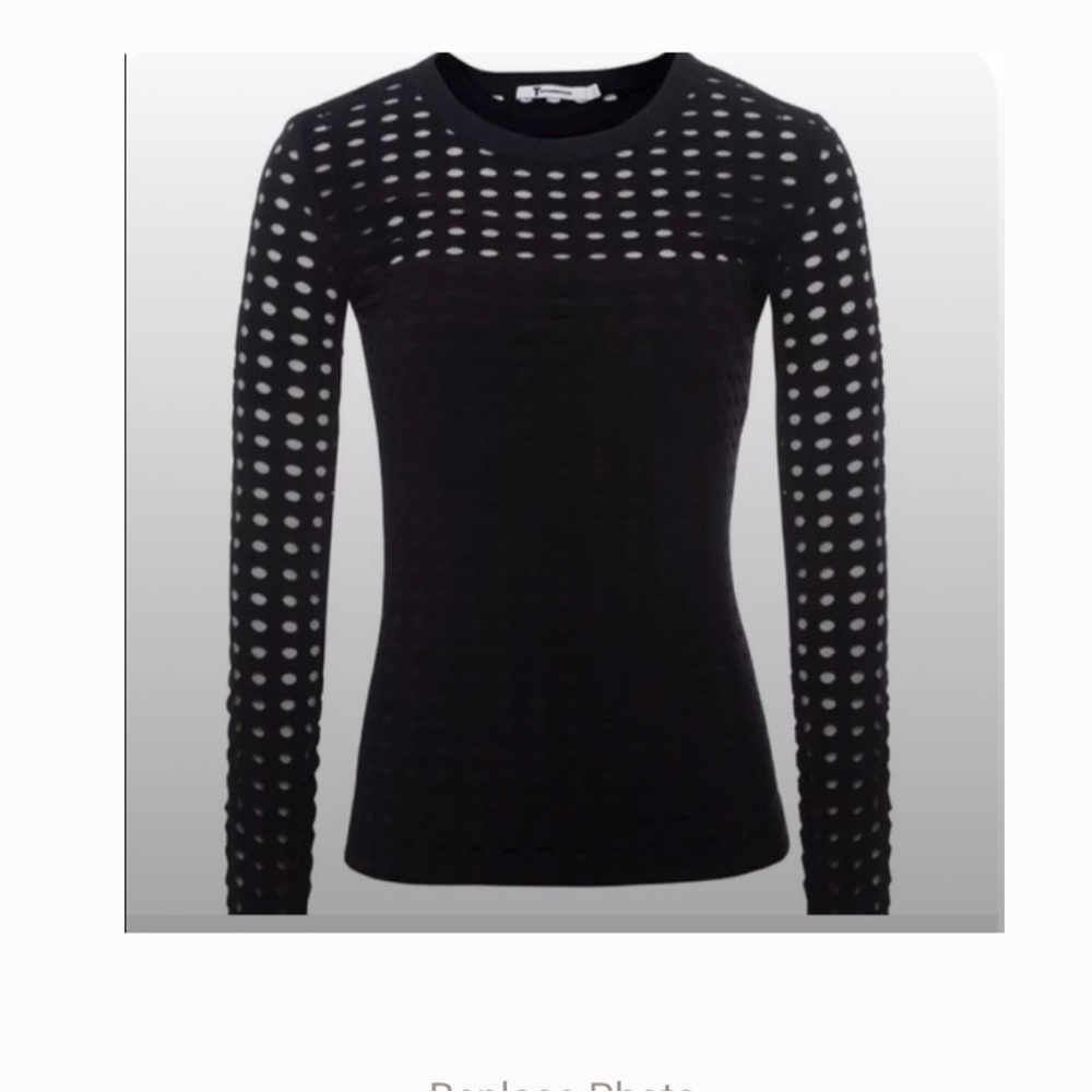 T ALEXANDER WANG WOMENS BLACK MESH SHIRT